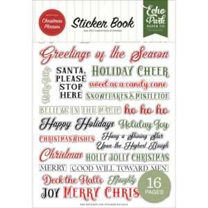Echo Park - Essentials Sticker Book - Christmas Phrases