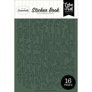Echo Park - Essentials Alpha Sticker Book - Greens