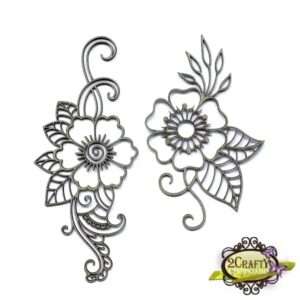 2Crafty Chipboard - Boho Flower Set 1