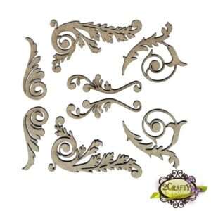 2Crafty Chipboard - Vintage Flourish Set 1