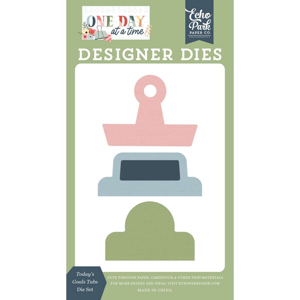 Echo Park - One Day At A Time - Medium Die Set, Today's Goals Tabs