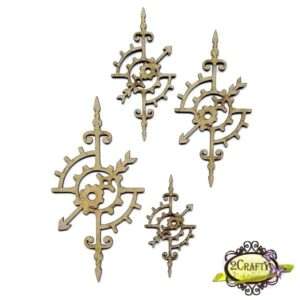 2Crafty Chipboard - Arrow Gear Clusters