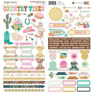 Simple Stories - Country Roads Cowgirl - Cardstock Stickers Basics