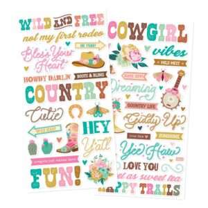 Simple Stories - Country Roads Cowgirl - Foam Stickers - Image 3