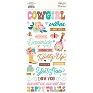 Simple Stories - Country Roads Cowgirl - Foam Stickers - Image 2