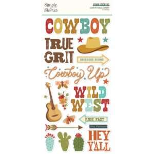 Simple Stories - Country Roads Cowboy - Foam Stickers