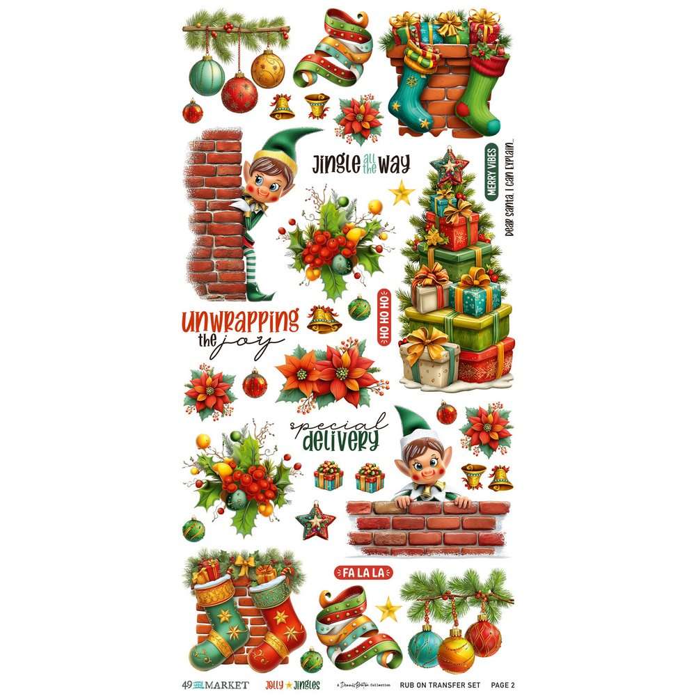 49 & Market - Jolly Jingles – Rub-On Transfer Set, Blendable - Image 2
