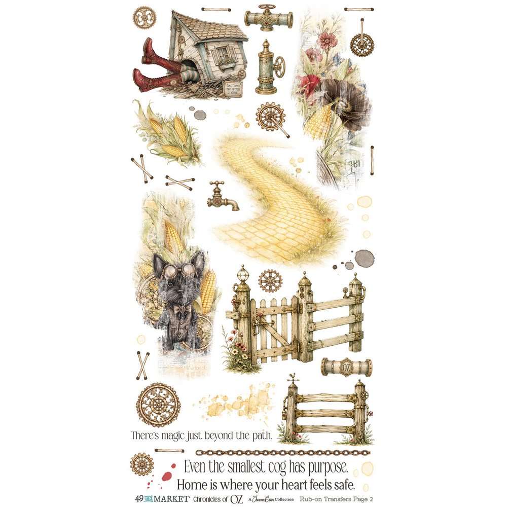 49 & Market - Chronicles of Oz – Rub-On Transfer Set, Essential - Image 2