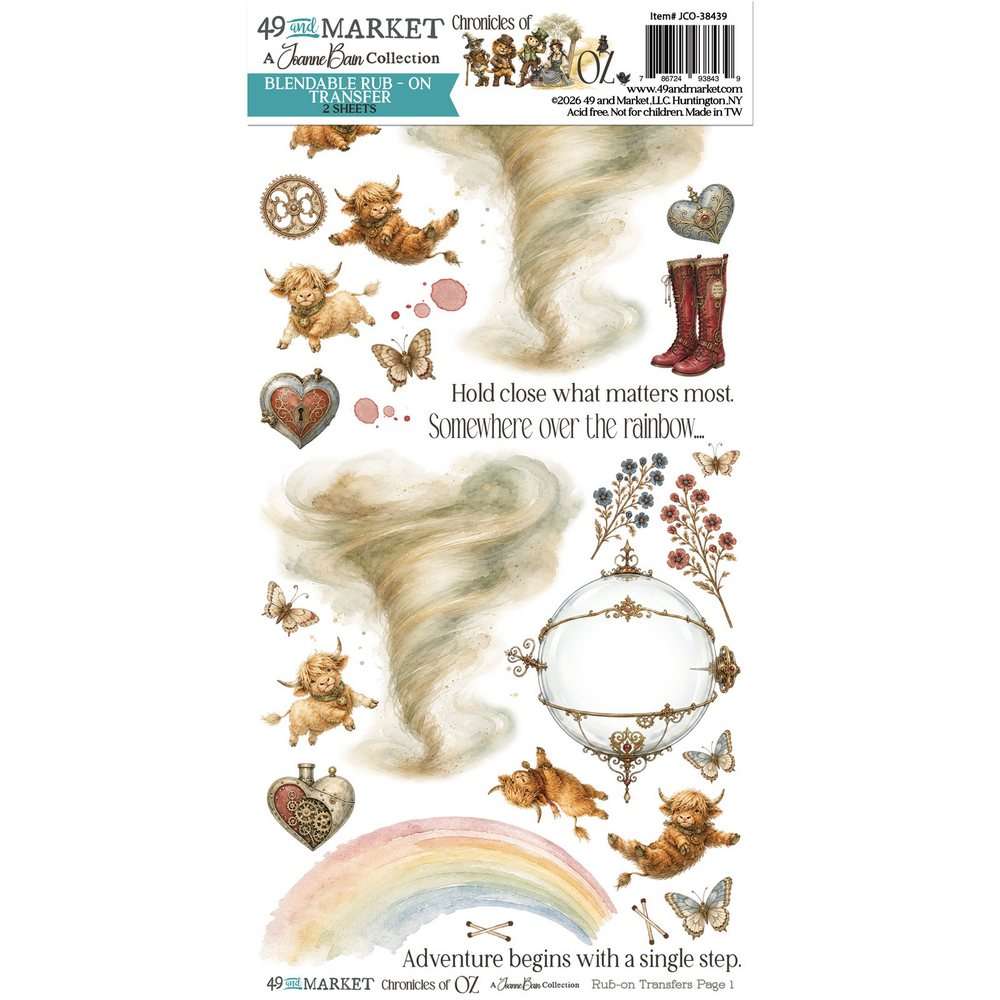 49 & Market - Chronicles of Oz – Rub-On Transfer Set, Blendable