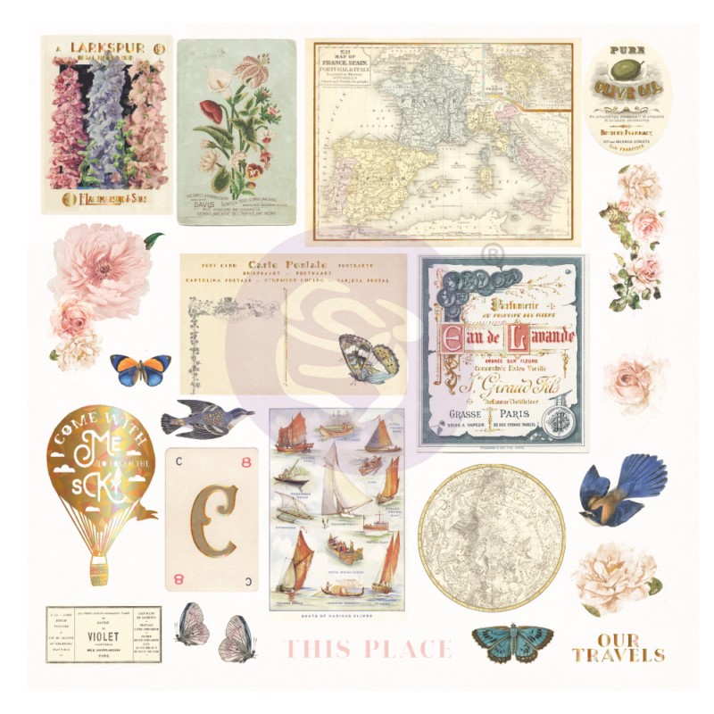 Prima Traveler/'s Journal Ephemera Planner Favorites Die Cuts /& Stickers