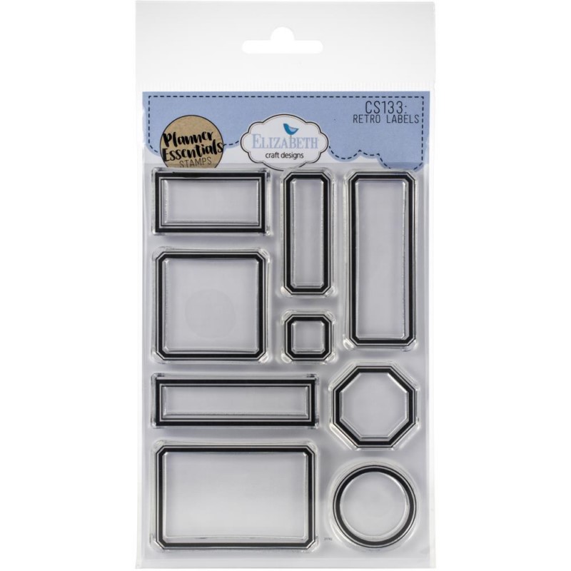 Elizabeth Crafts Clear Stamps Retro Labels ScrapBoutique