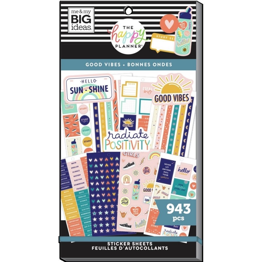 Happy Planner – Sticker Value Pack – Good Vibes, Student – ScrapBoutique